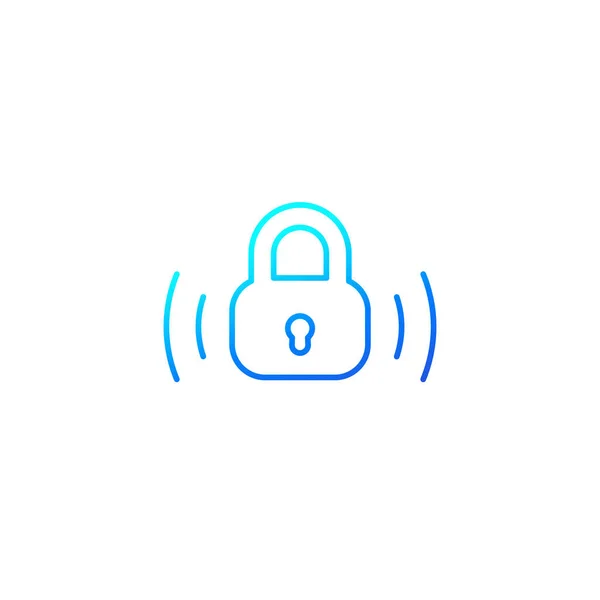 Wireless lock line icon on white — Stock Vector