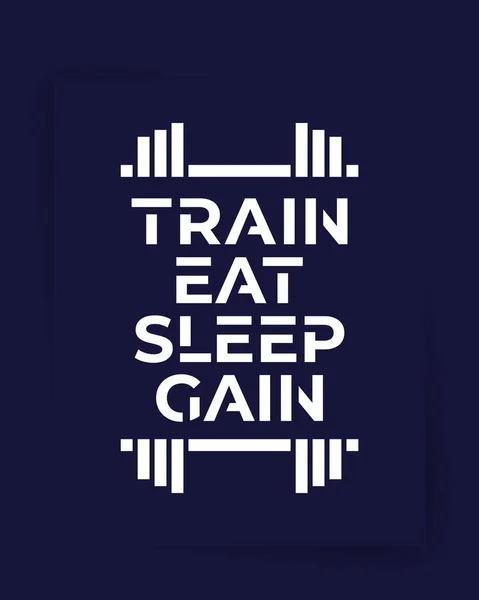 Trainieren, essen, schlafen, gewinnen, plakatieren oder drucken — Stockvektor