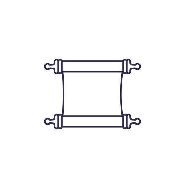Línea de pergamino icono en blanco — Vector de stock