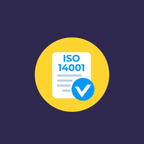 Ícone ISO 14001, vetor plano —  Vetores de Stock