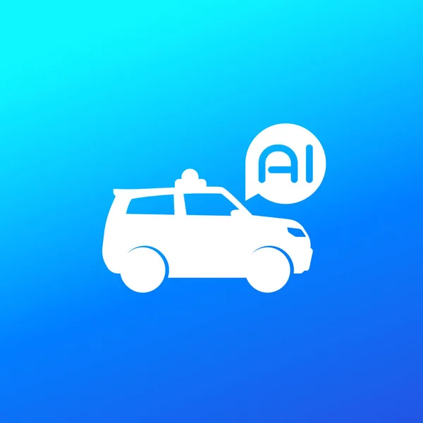 Autonomiczny samochód, SUV z ikoną wektora AI — Wektor stockowy
