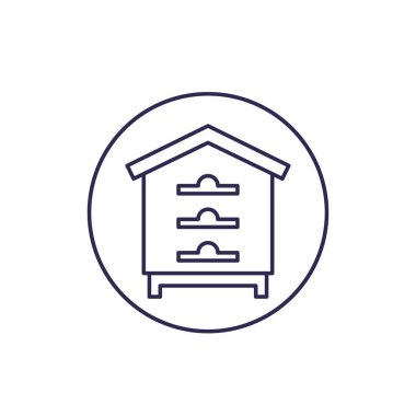 Kovan, arı evi vektör çizgisi simgesi