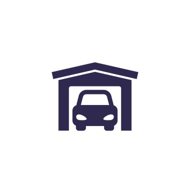 Garaj simgesi beyaz, vektör