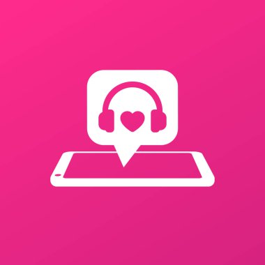 kulaklık ve telefon, ses veya podcast vektör simgesi