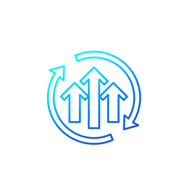 Groeicycluspictogram, lijnvector — Stockvector