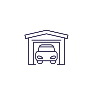 Garaj simgesi beyaz çizgide