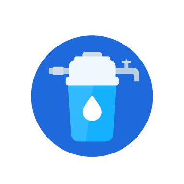 Su filtresi simgesi, düz vektör