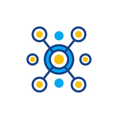 Merkez, bağlantı simgesi, düz vektör