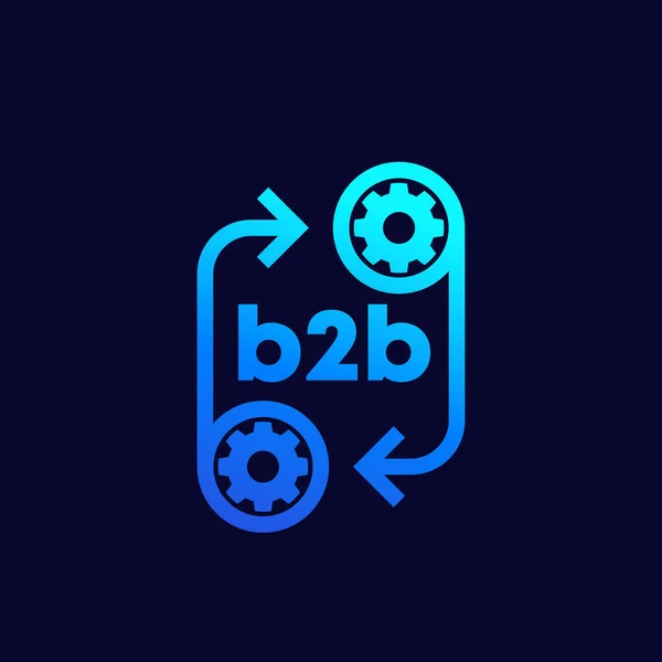 B2b ikona s převody, vektor — Stockový vektor
