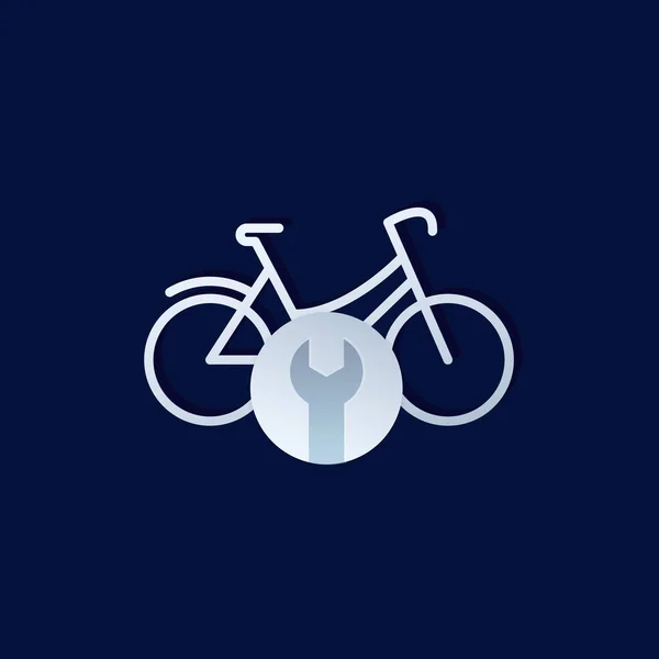 Bicicletta, logo servizio riparazione bici, vettore — Vettoriale Stock