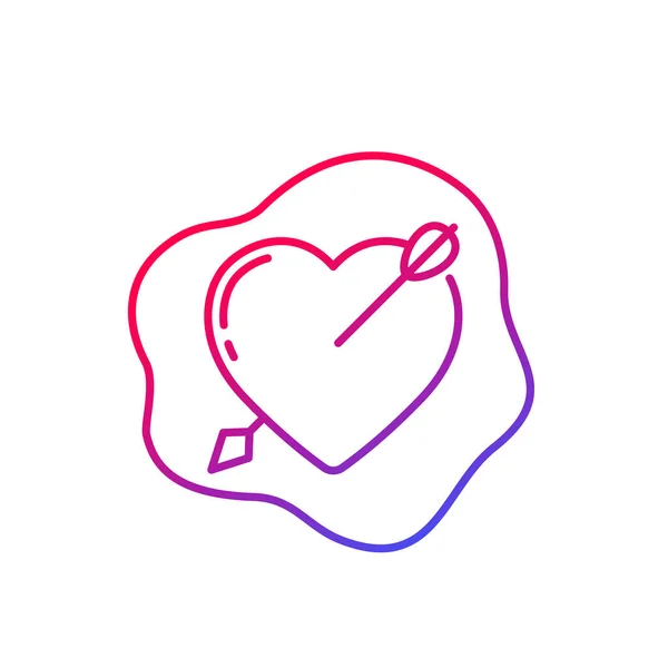 Srdce s ikonou šipky, čárový vektor — Stockový vektor