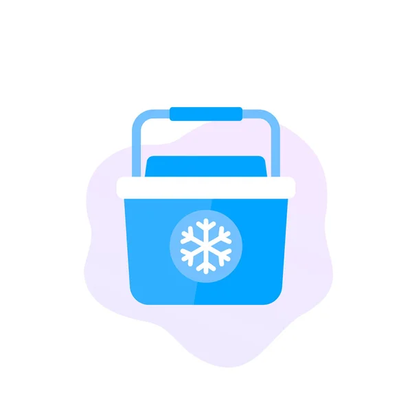 Přenosný chladič, ikona lednice, vektor — Stockový vektor