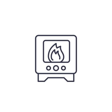 Endüstriyel fırın simgesi, çizgi tasarımı