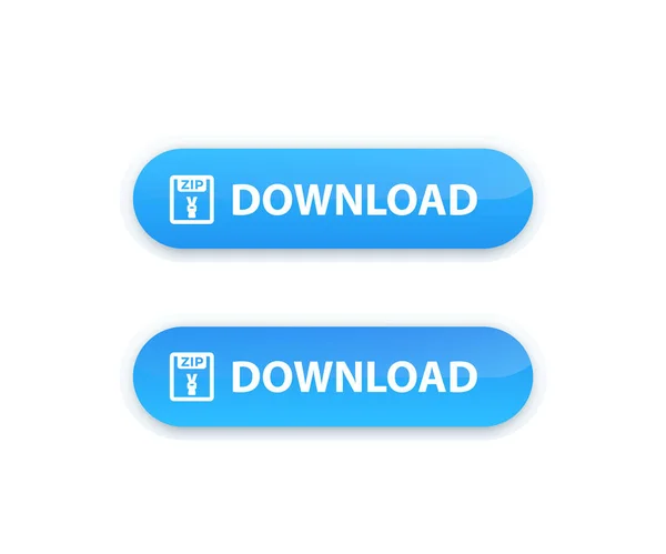Zip arquivo botão de download, vetor — Vetor de Stock