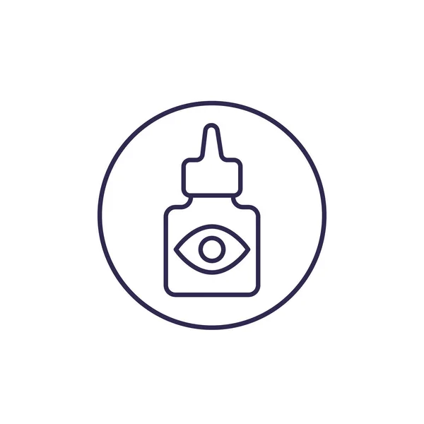 Eye drops bottle icon, line vector — Stockový vektor