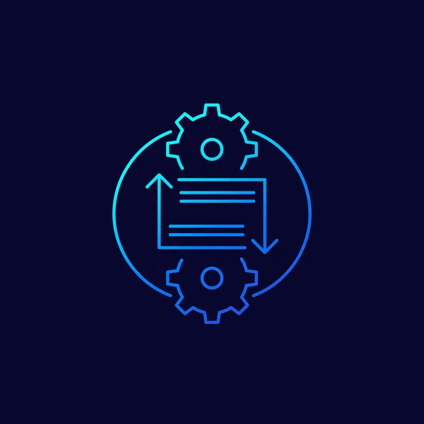 Conceito de integração, ícone linear vetorial —  Vetores de Stock