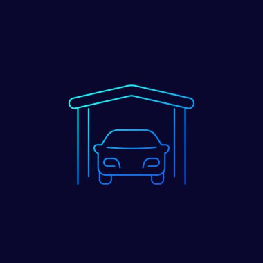 Taşınabilir garaj simgesi, doğrusal vektör