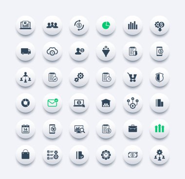 iş ve ticaret simgeleri ayarlandı