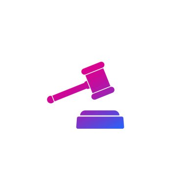 Beyaz üzerine açık artırma çekiç simgesi