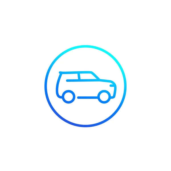 Coche suv, icono de línea simple — Vector de stock