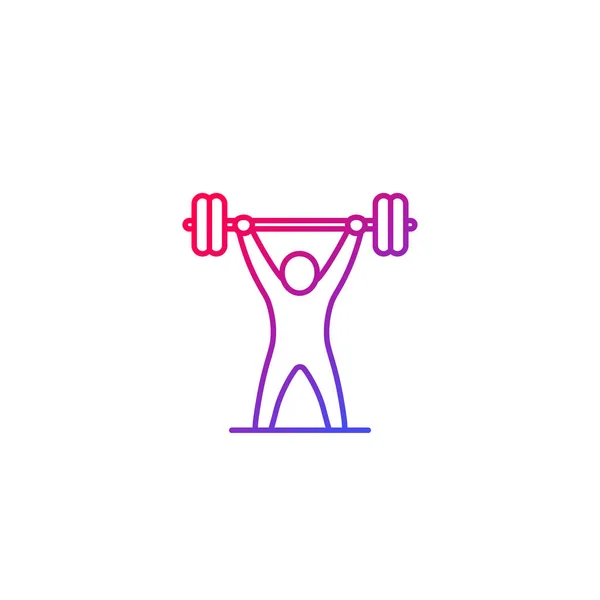 Silový trénink ikona, cvičení, posilovna, fitness — Stockový vektor