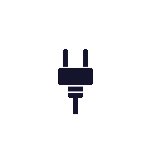 Електричний вилка, проста векторна іконка на білому — стоковий вектор