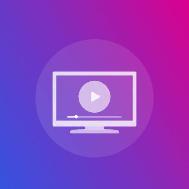 Video oynat, ekran vektörü simgesindeki oyuncu