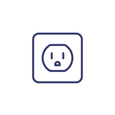 B tipi soketli güç çıkışı, vektör çizgisi simgesi