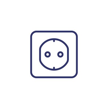 F tipi soketli güç çıkışı, vektör çizgisi simgesi