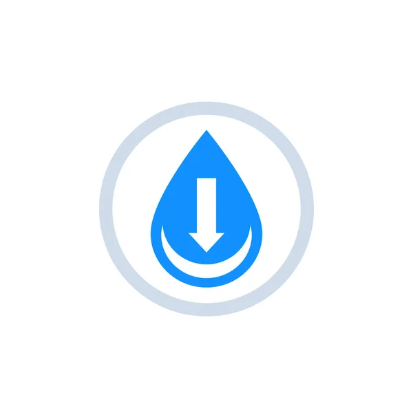 Low water level icon on white — Stock Vector