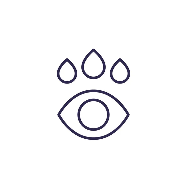 Oční kapky čáry ikony na bílém — Stockový vektor