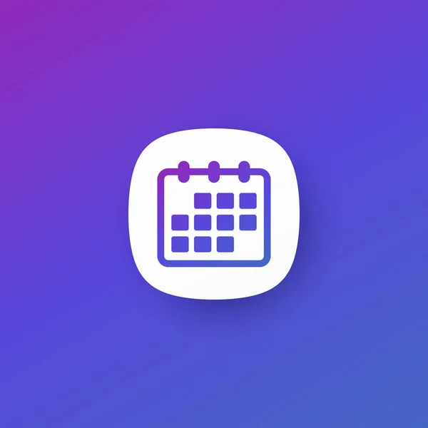 Calendar icon for apps, vector — Stock Vector