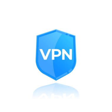VPN, kalkan ile vektör simgesi