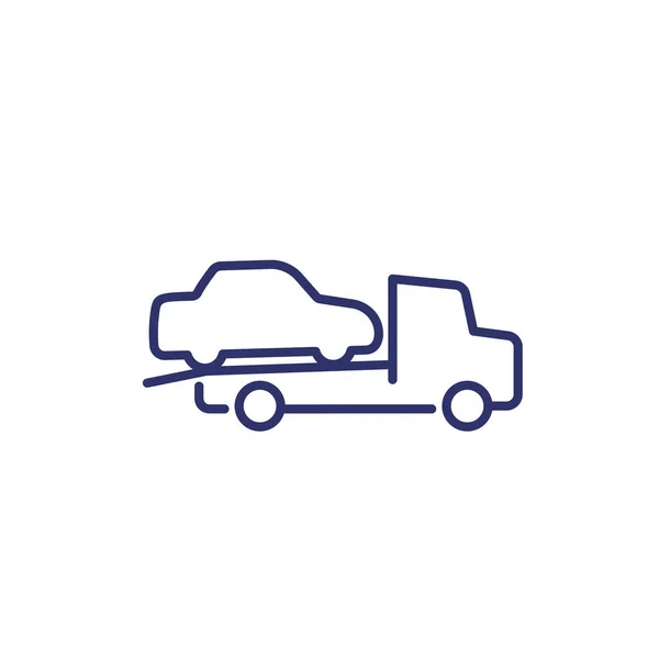 Reboque ícone de linha de vetor caminhão — Vetor de Stock
