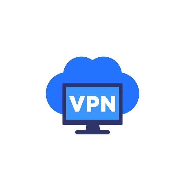 Ikona služby VPN na bílém — Stockový vektor