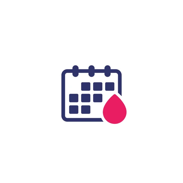 Menstruation calendar icon on white — Stock Vector