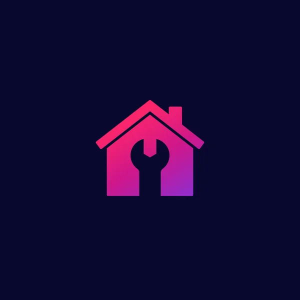 Huis onderhoud service, vector logo ontwerp — Stockvector