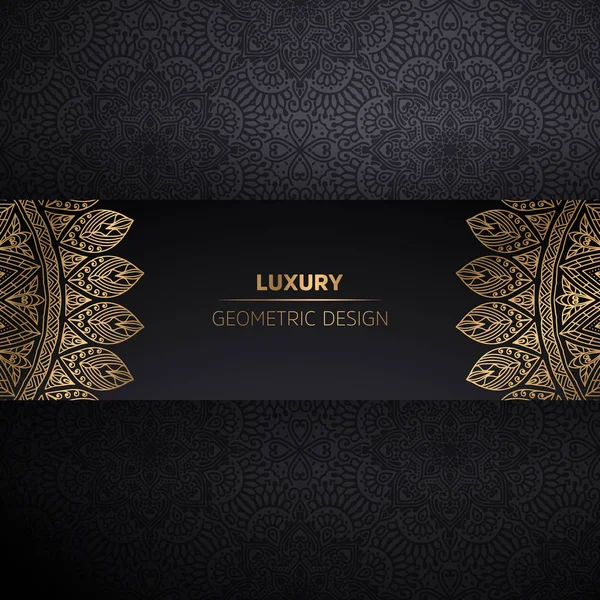 Luxus díszítő mandala háttérnyomtatás arany színű — Stock Vector