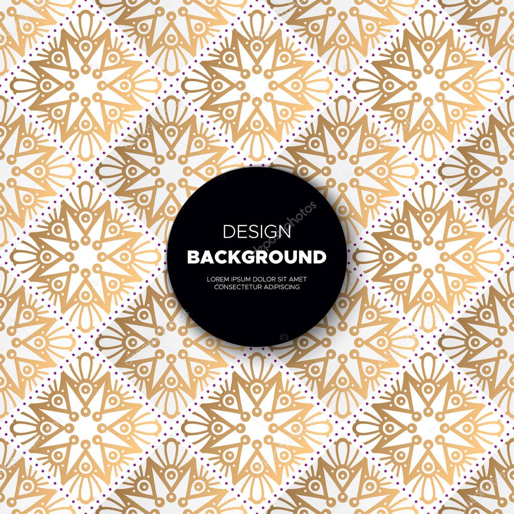 luxury ornamental mandala design background in gold color