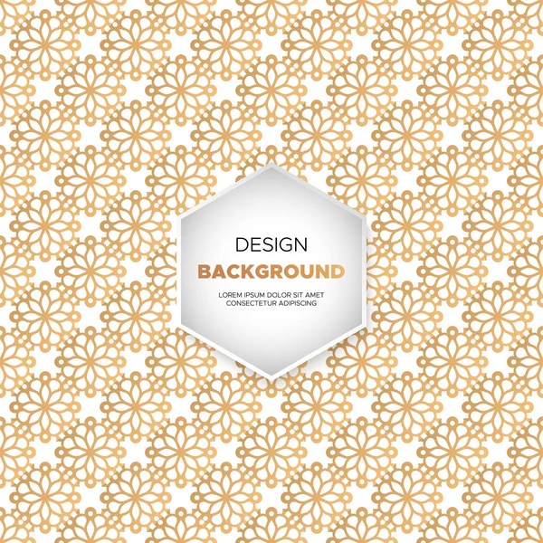 Luxe decoratieve mandala ontwerp achtergrond in goud kleur — Stockvector