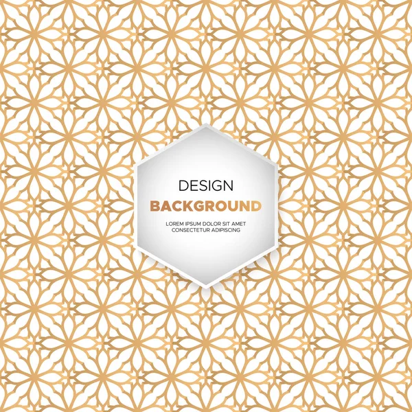 Luxe decoratieve mandala ontwerp achtergrond in goud kleur — Stockvector