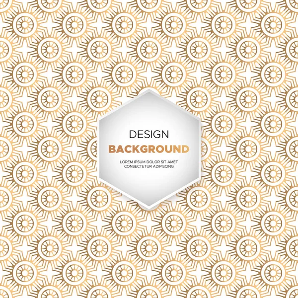 Luxe decoratieve mandala ontwerp achtergrond in goud kleur — Stockvector