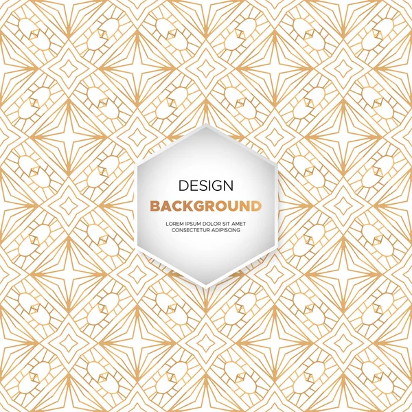 Fundo de design de mandala ornamental de luxo na cor dourada — Vetor de Stock