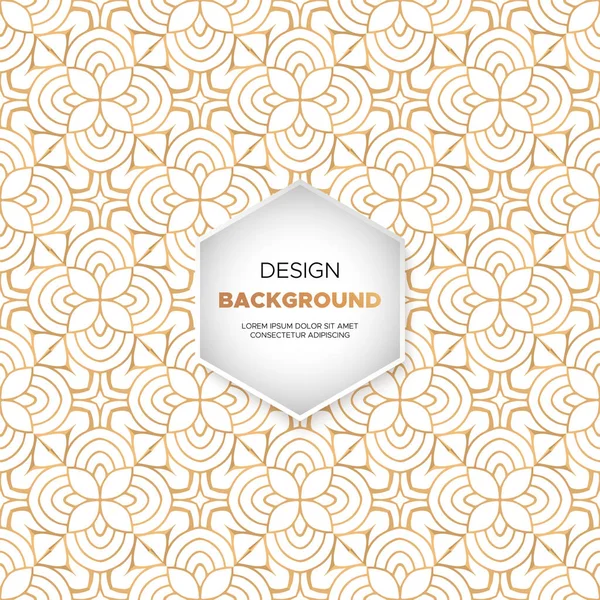 Fondo de diseño de mandala ornamental de lujo en color oro — Vector de stock