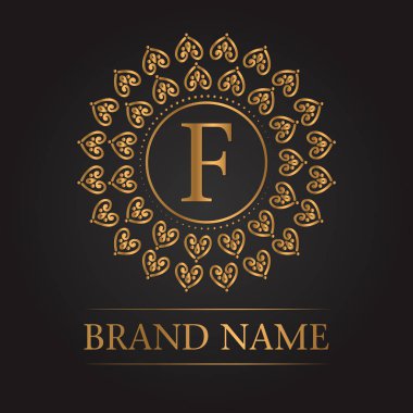Lüks altın şablon monogram