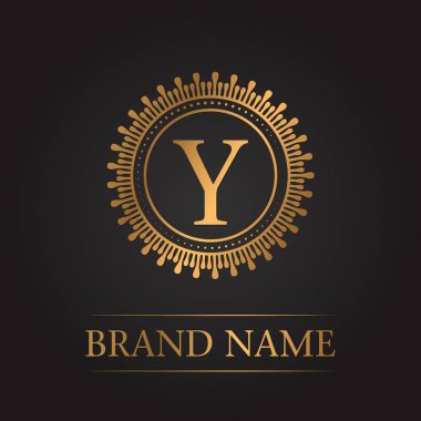 Lüks altın şablon monogram