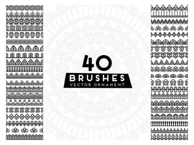 Fırça koleksiyonu ile Mandala