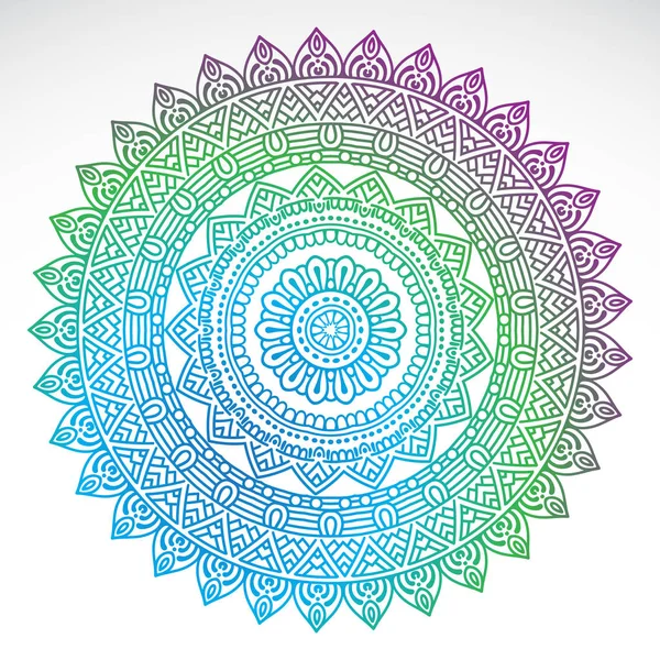 Mandala à gradient rond sur fond blanc isolé — Image vectorielle