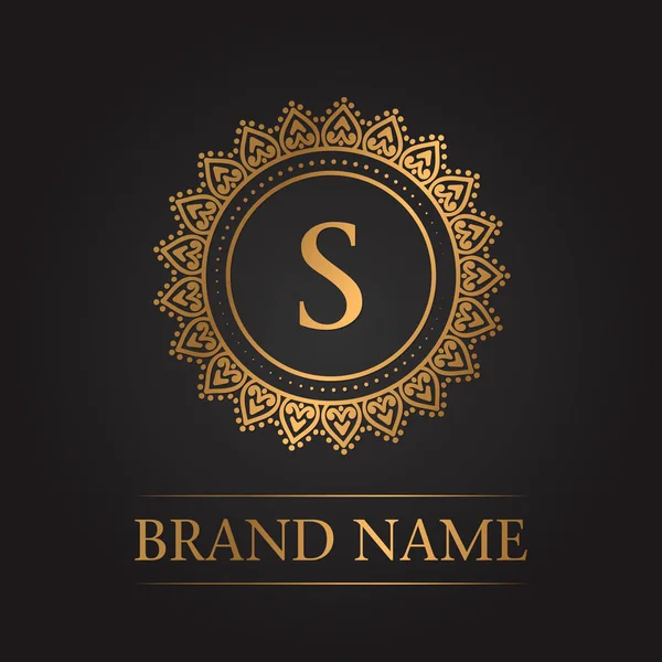 Luxury gold template monogram Stock Vector