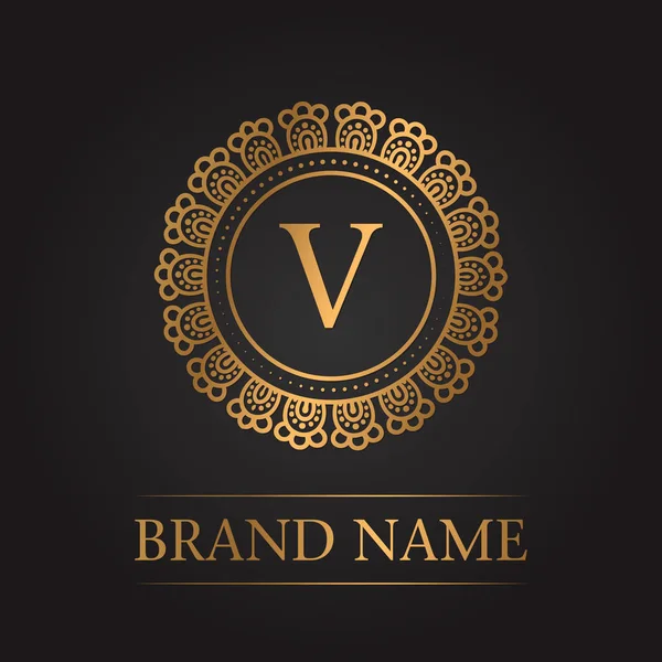 Luxury gold template monogram Stock Vector